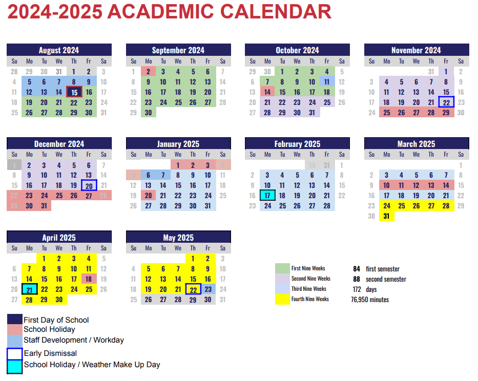 school calendar